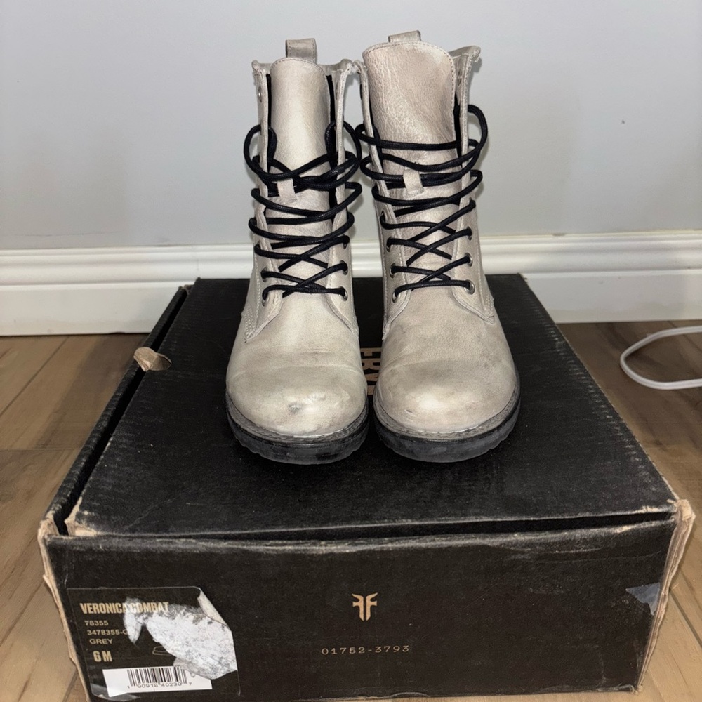 Women's Grey Frye Veronic Combat Boots